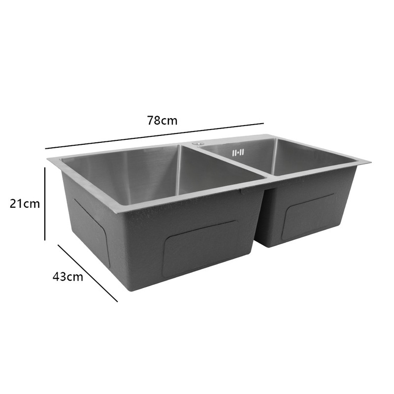 LAVAPLATOS DEKORA 78X43 CM ESPESOR 2MM PLATA EMPOTRAR SOBRE O BAJO CUBIERTA - 4