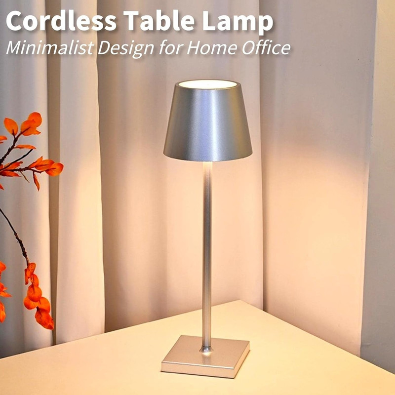 LAMPARA TOUCH RECARGABLE DEKORA COLOR PLATA 36600P - 2