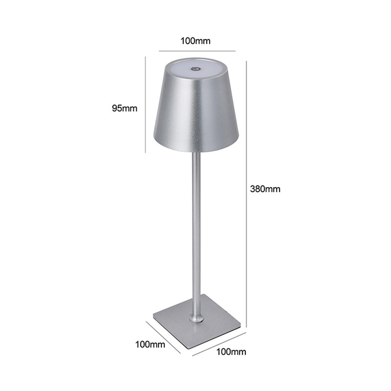LAMPARA TOUCH RECARGABLE DEKORA COLOR PLATA 36600P - 4