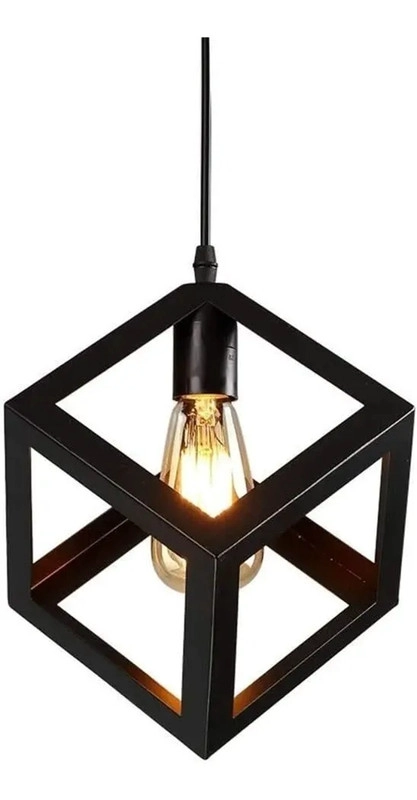LAMPARA NORDICO MODERNA CUBO METAL INDIVIDUAL DEKORA 1738-1 - 2
