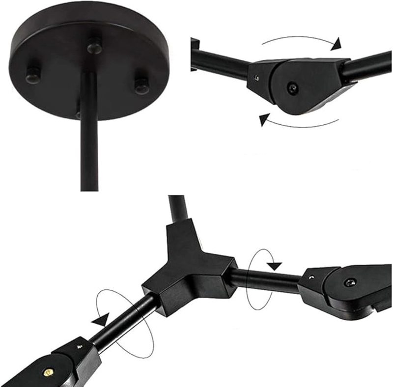 LAMPARA AMBAR - 5 FOCOS VIDRIO METAL NEGRO DEKORA DK-20 BK - 6