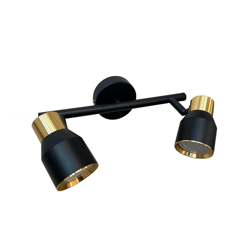 APLIQUE DOBLE DEKORA NEGRO DORADO GU10 - 1