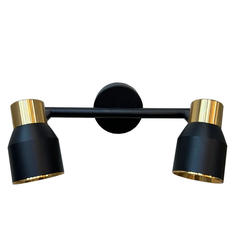 APLIQUE DOBLE DEKORA NEGRO DORADO GU10 - 2
