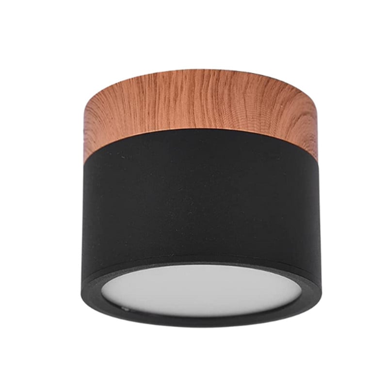 FOCO LED 7 W REDONDO NEGRO / MADERA SOBREPUESTO LUZ FRIA 6000K DEKORA - 1