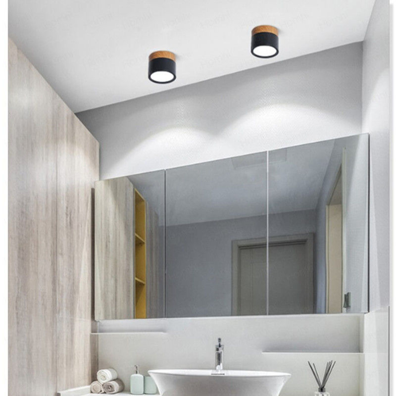 FOCO LED 7 W REDONDO NEGRO / MADERA SOBREPUESTO LUZ FRIA 6000K DEKORA - 3