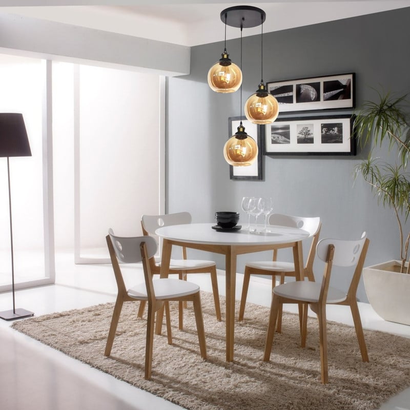 LAMPARA COLGANTE TRIPLE MODELO VENUS VIDRIO DEKORA DK-3193-3 - 3
