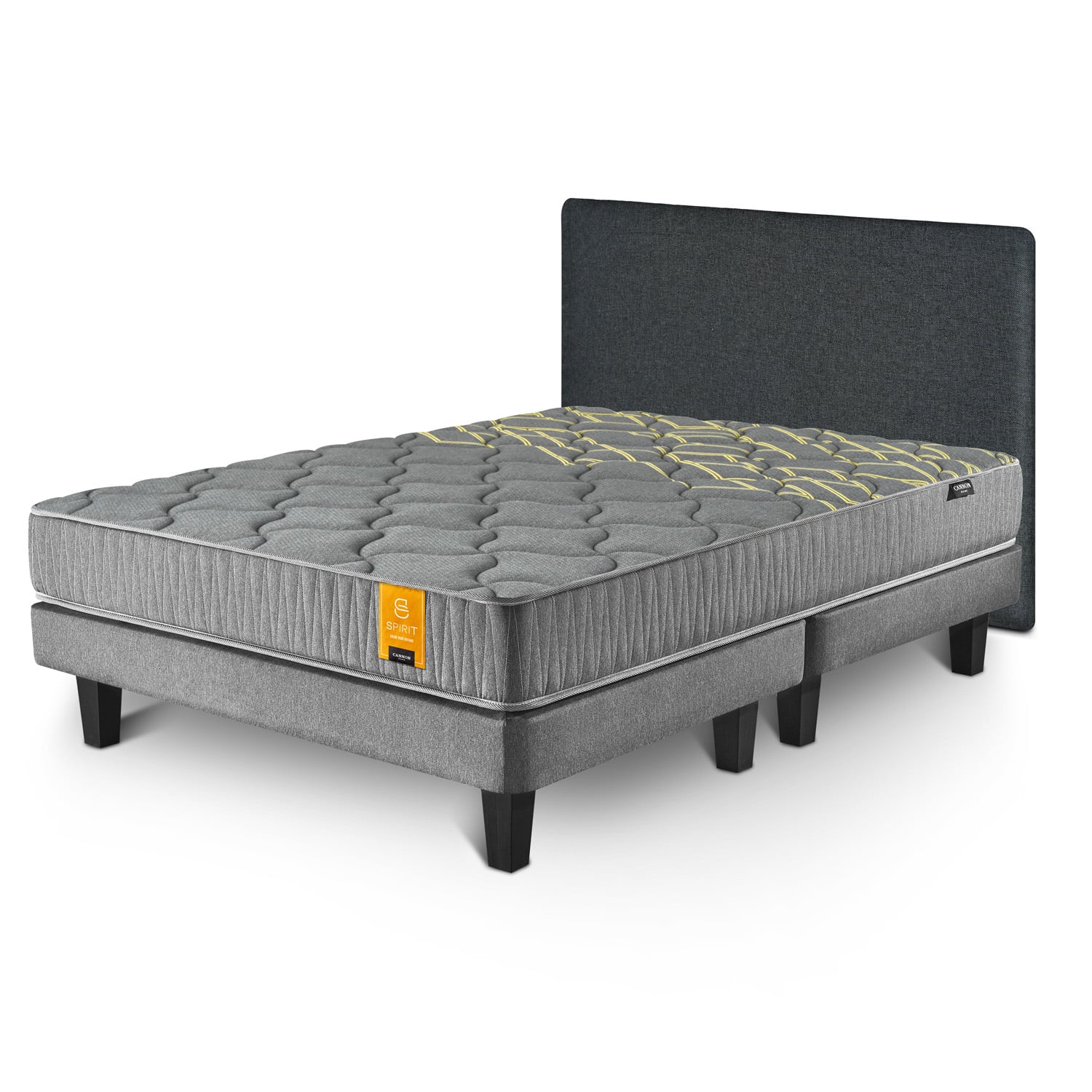 COMBO CAMA SPIRIT 2 PLAZAS + RESPALDO KIR MARENGO - 1