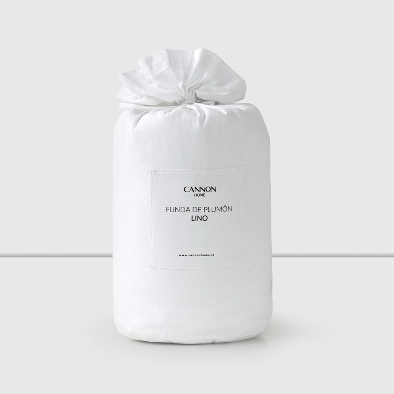 FUNDA PLUMON 2 PLAZAS LINO WHITE - 4