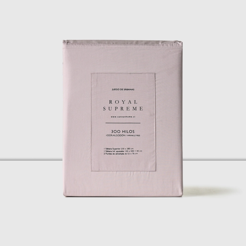SABANAS 1.5 PLAZAS 300 HILOS LISO ROSADO - 3