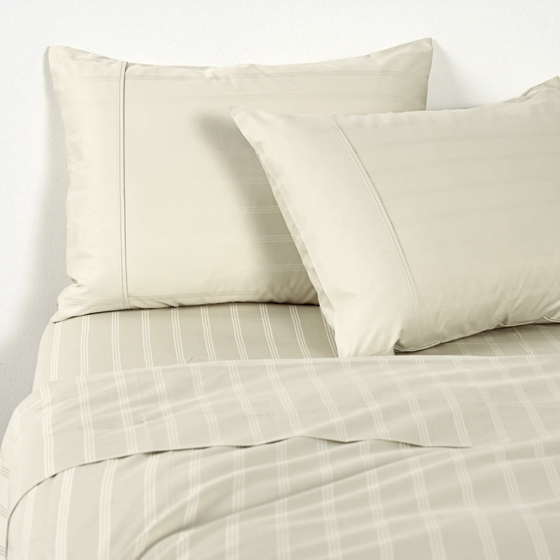 SABANAS 2 PLAZAS 500 HILOS DOBBY THIN BEIGE - 1