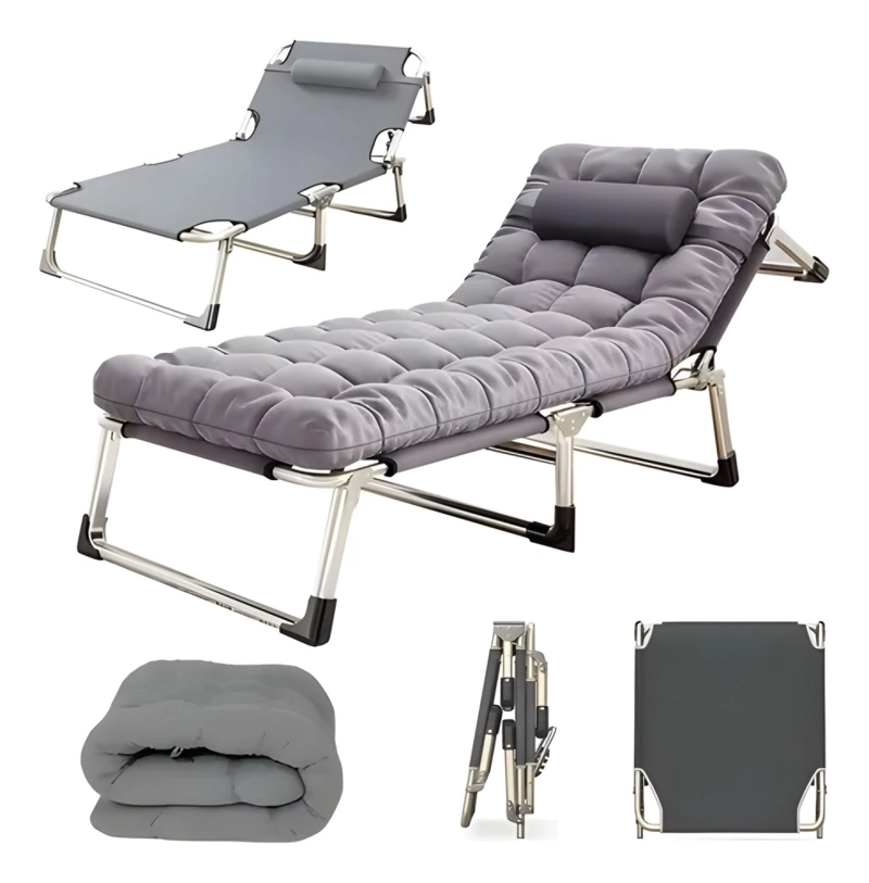 Cama Portátil Gran Tamaño 190x70x29 Premium Silla De Camping Plegable - 1