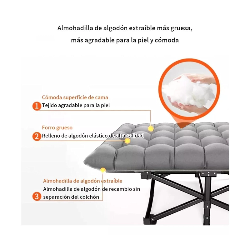CAMA PORTATIL PREMIUM GRAN TAMAÑO 190X70X29 SILLA DE CAMPING PLEGABLE - 4