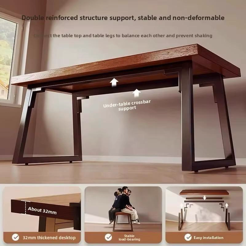 ESCRITORIO GAMER PREMIUM 140X60 CM REFORZADO TABLERO 32 MM ACERO 40X40 HOME OFFICE - 6