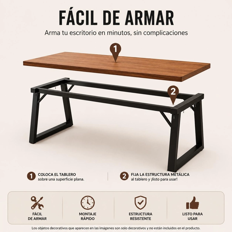 ESCRITORIO GAMER PREMIUM 140X60 CM REFORZADO TABLERO 32 MM ACERO 40X40 HOME OFFICE - 8
