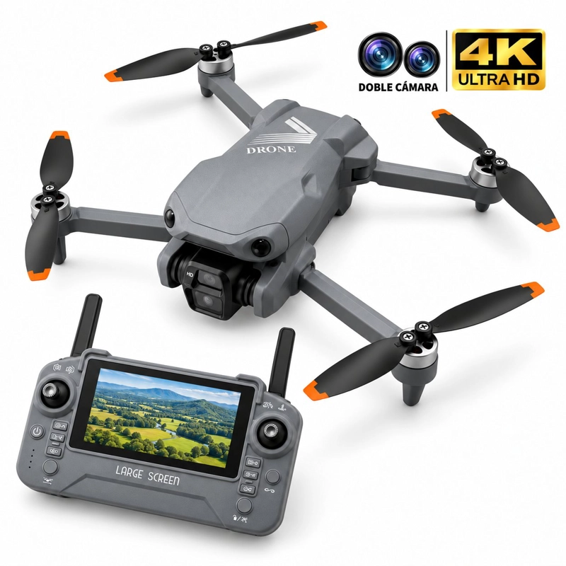 DRON DIF AIR 3 PRO 4K DOBLE CAMARA CON PANTALLA 5,5 PULGADAS PLEGABLE GRIS - 1