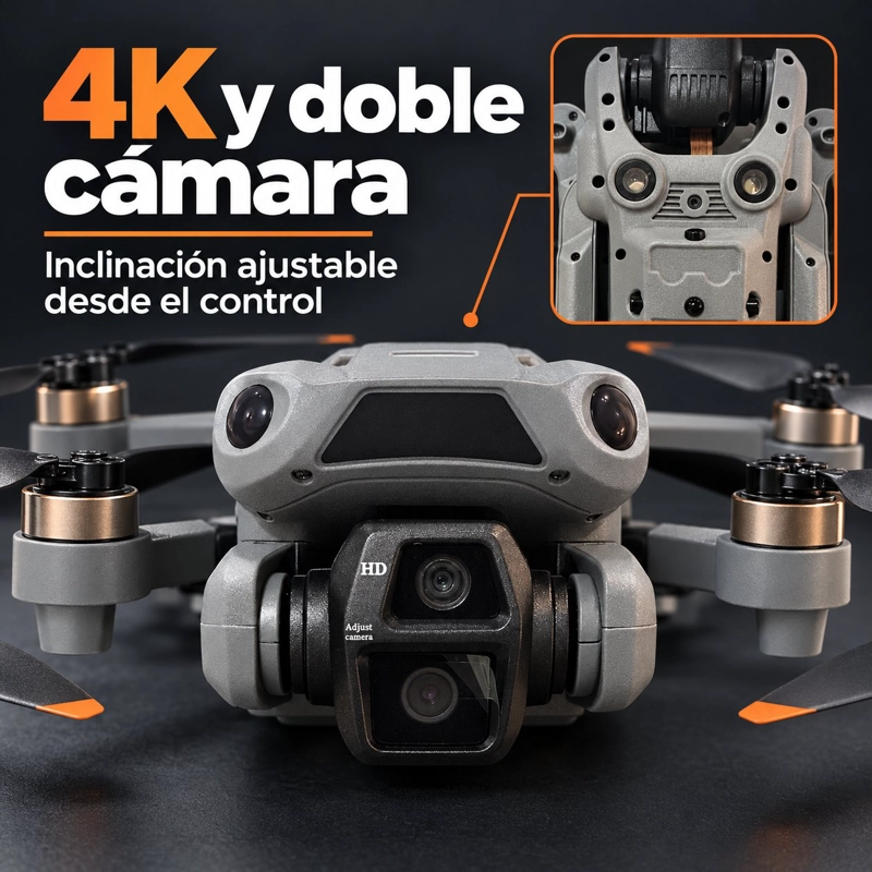 DRON DIF AIR 3 PRO 4K DOBLE CAMARA CON PANTALLA 5,5 PULGADAS PLEGABLE GRIS - 3