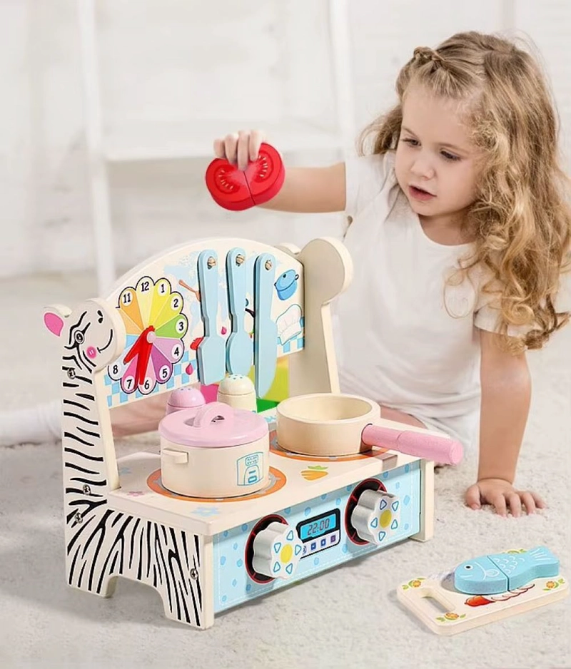 JUGUETE MADERA CEBRA COCINA NIÑAS NIÑOS COD10008 - 1