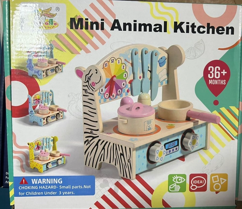 JUGUETE MADERA CEBRA COCINA NIÑAS NIÑOS COD10008 - 10