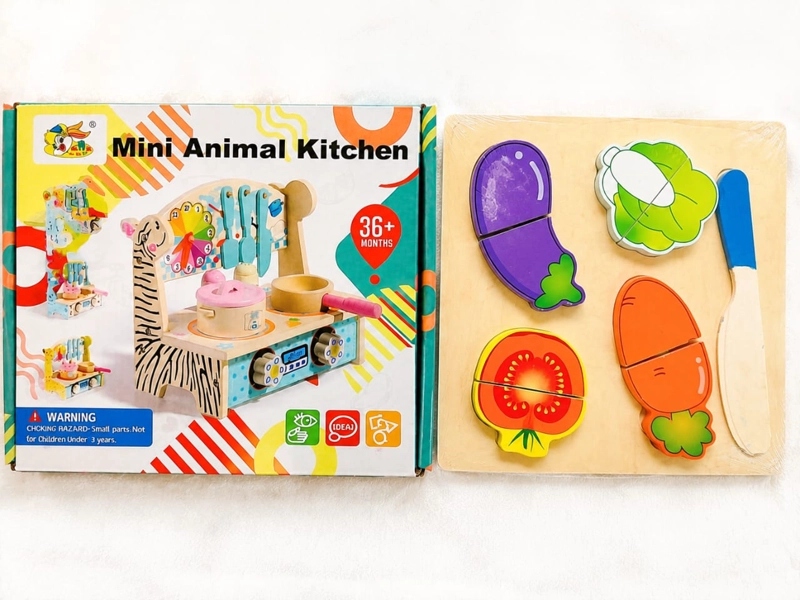 JUGUETE MADERA CEBRA COCINA NIÑAS NIÑOS COD10008 - 2