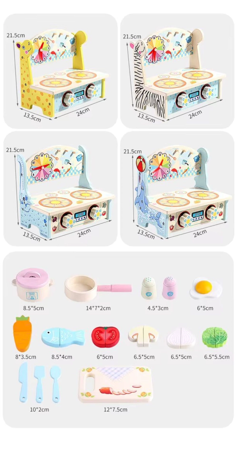 JUGUETE MADERA CEBRA COCINA NIÑAS NIÑOS COD10008 - 6