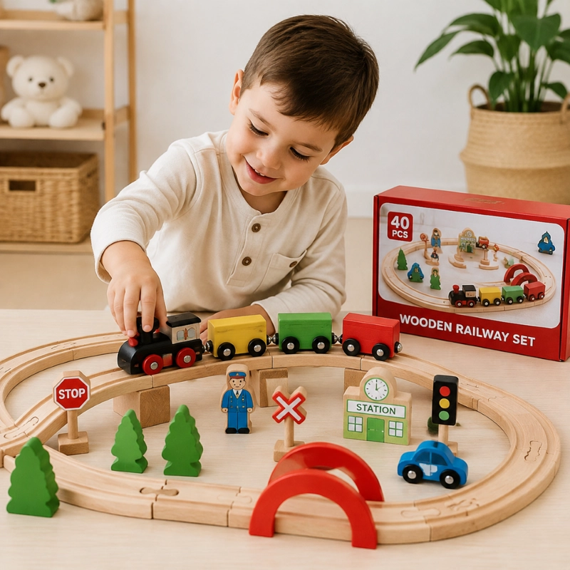 PISTA TREN A PILAS NIÑOS CON RIELES Y ACCESORIOS C10056 - 1