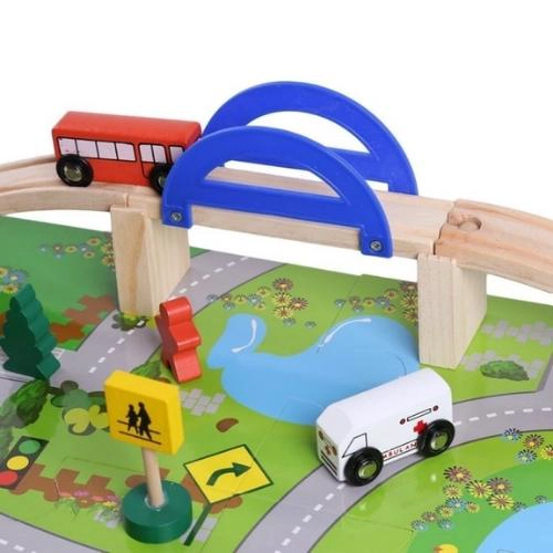 PISTA TREN A PILAS NIÑOS CON RIELES Y ACCESORIOS C10056 - 2