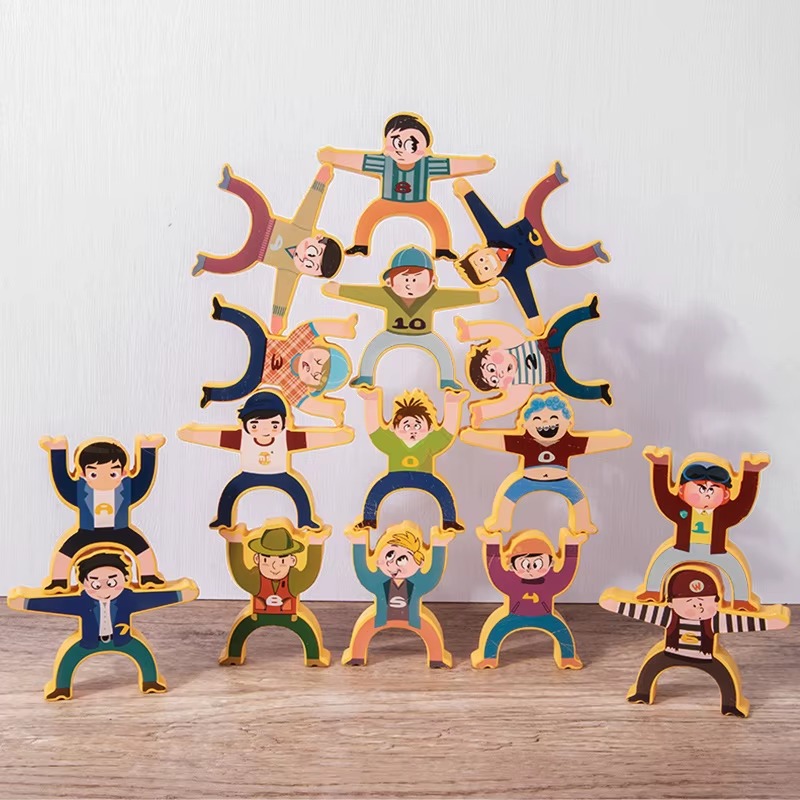 JUGUETES DE MADERA PARA APILAR BLOQUES DE EQUILIBRIO FUERZA - 3