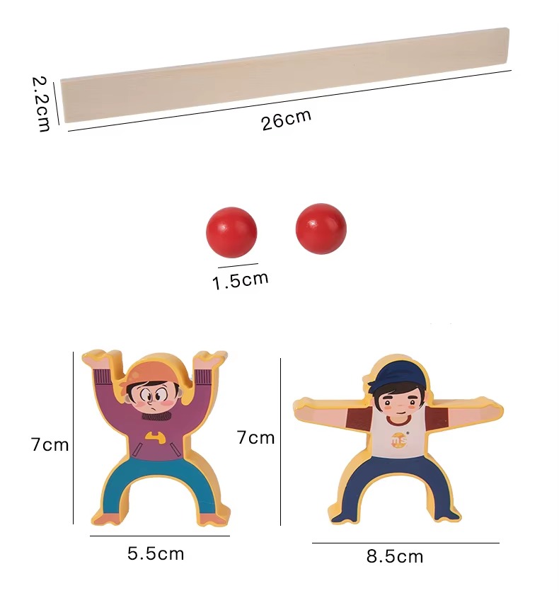 JUGUETES DE MADERA PARA APILAR BLOQUES DE EQUILIBRIO FUERZA - 8