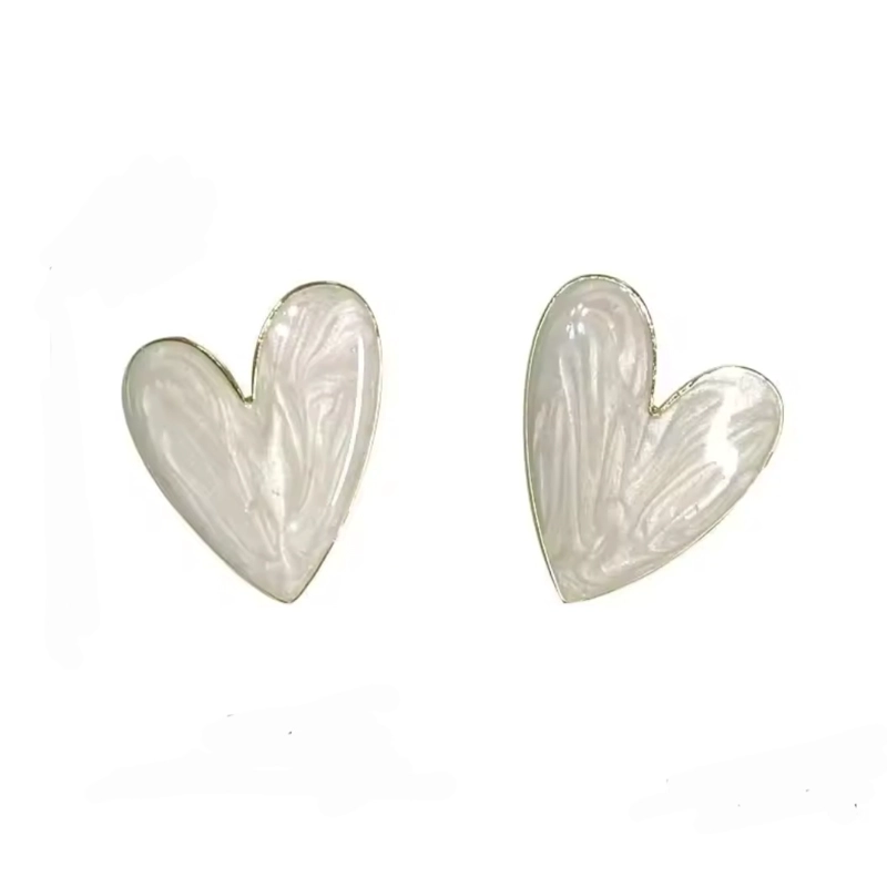 AROS PENDIENTES DISEÑO CORAZON NACAR - 1