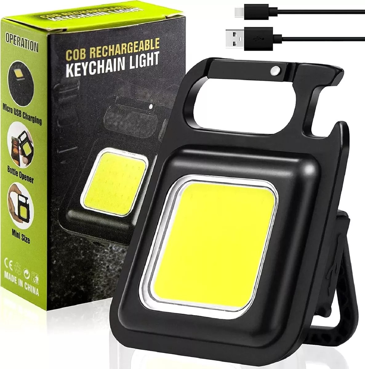 LINTERNA LED COB LLAVERO Y DESTAPADOR RECARGABLE - 1