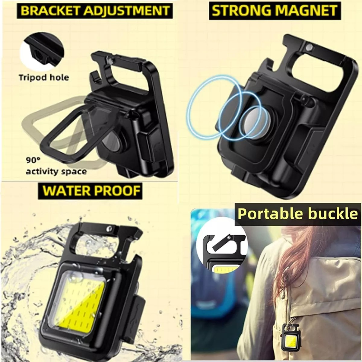 LINTERNA LED COB LLAVERO Y DESTAPADOR RECARGABLE - 3