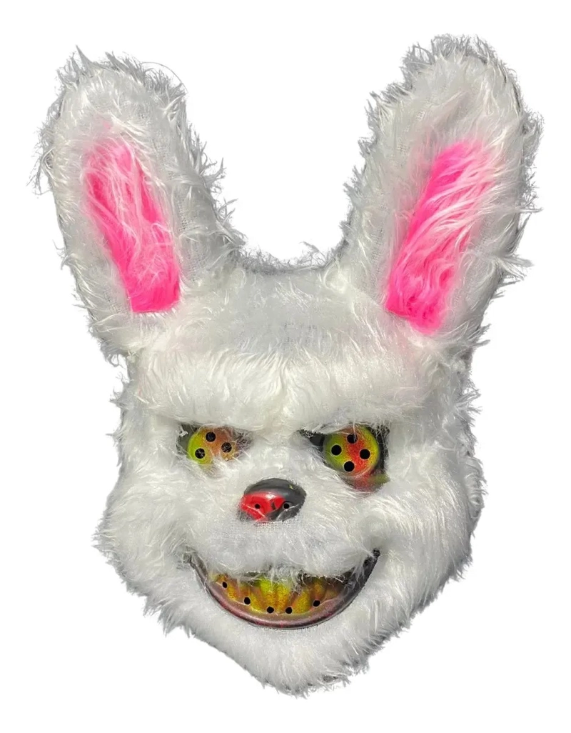 MASCARA CONEJO MALVADO PARTY CARETA RIGIDA PLASTICO BLANCO PARA HALLOWEEN - 2