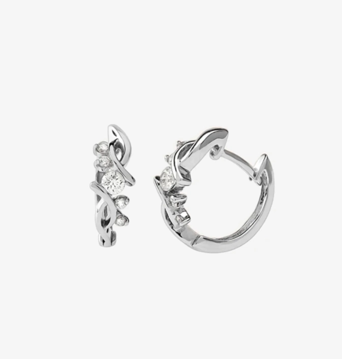 ARGOLLAS CRUZADA CIRCONES 8MM PLATA 925 - 1