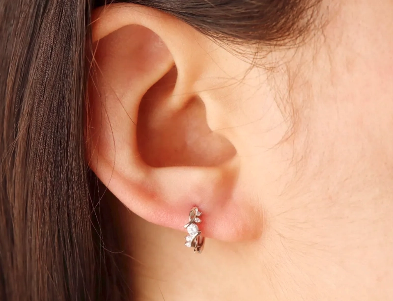 ARGOLLAS CRUZADA CIRCONES 8MM PLATA 925 - 2
