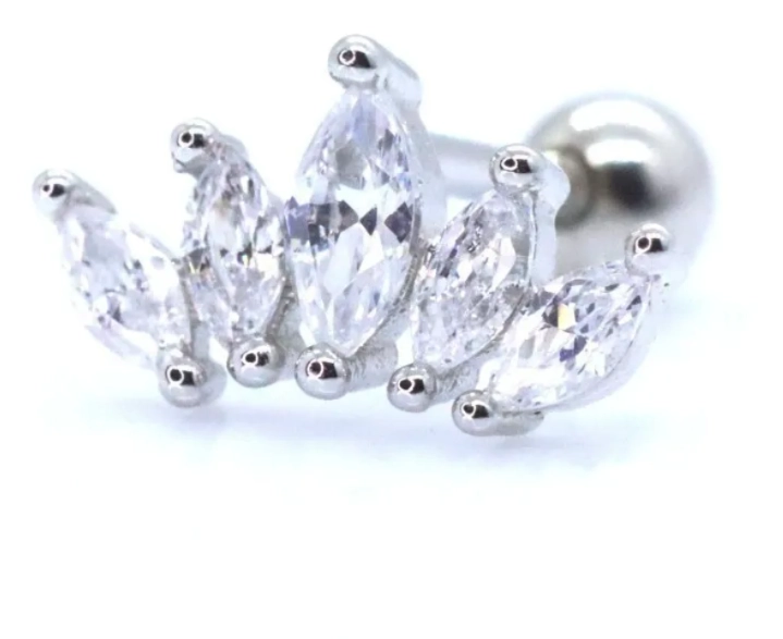 ARO PIERCING CORONA PE TALOS PLATA 925 - 1
