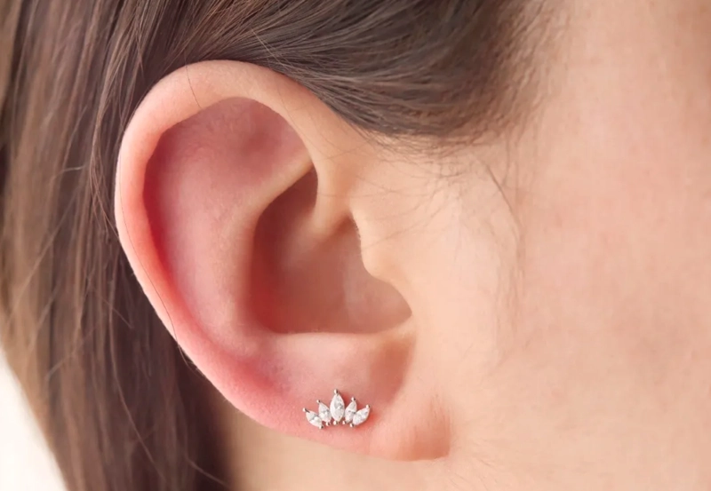 ARO PIERCING CORONA PE TALOS PLATA 925 - 2
