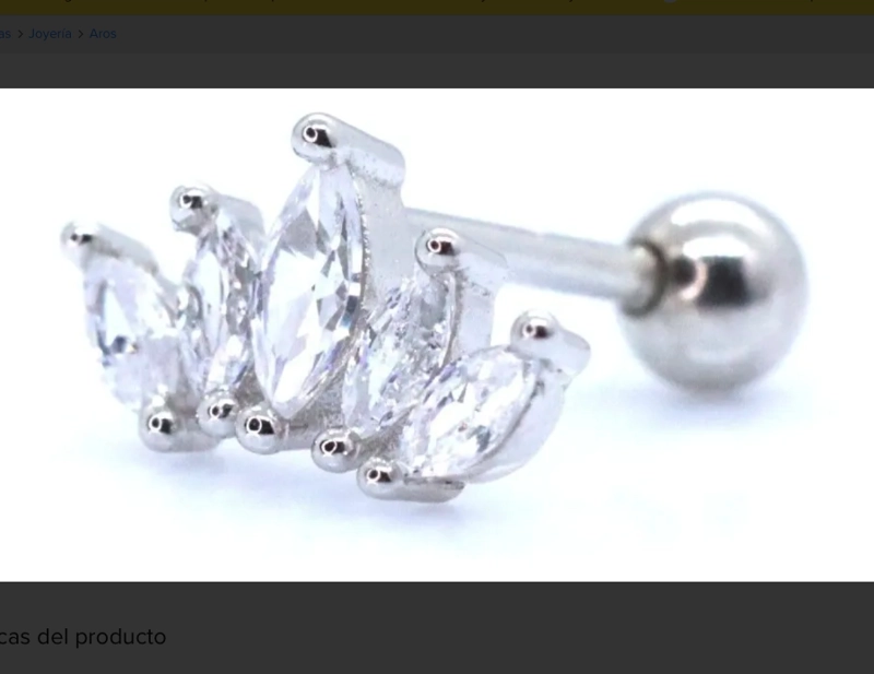 ARO PIERCING CORONA PE TALOS PLATA 925 - 3