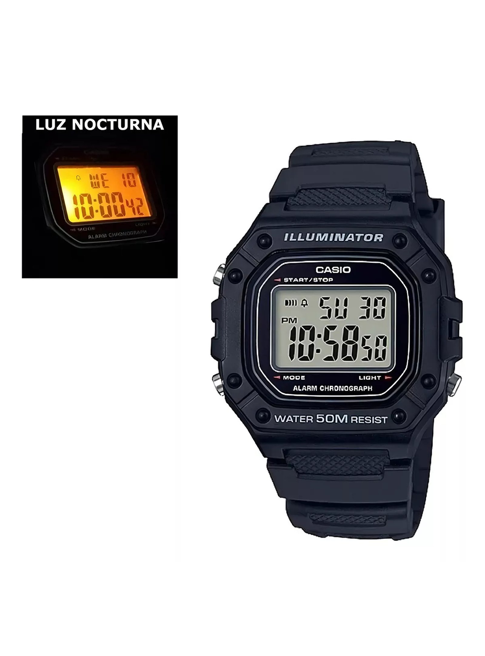 RELOJ CASIO W-218H-1AV – DISEÑO CLASICO, RESISTENCIA Y FUNCIONALIDAD - 3