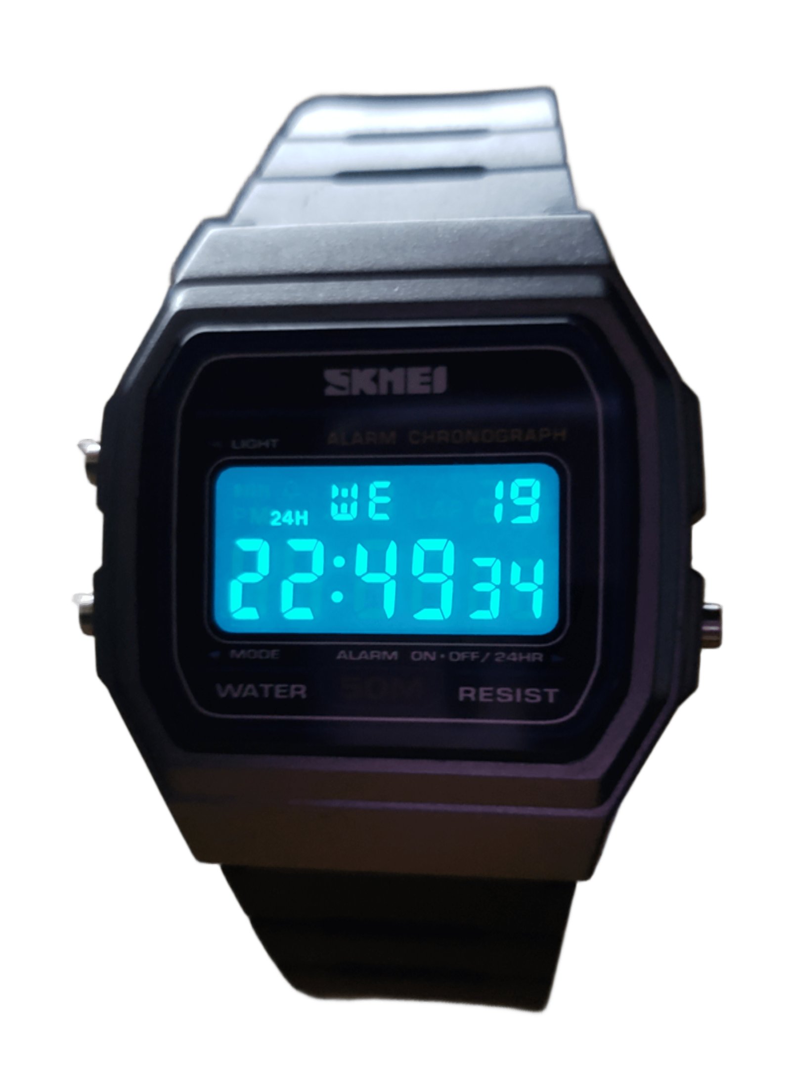 SKMEI 1412 NEGRO – RELOJ DIGITAL PARA MUJER, RETRO, RESISTENTE AL AGUA Y FUNCIONAL - 3