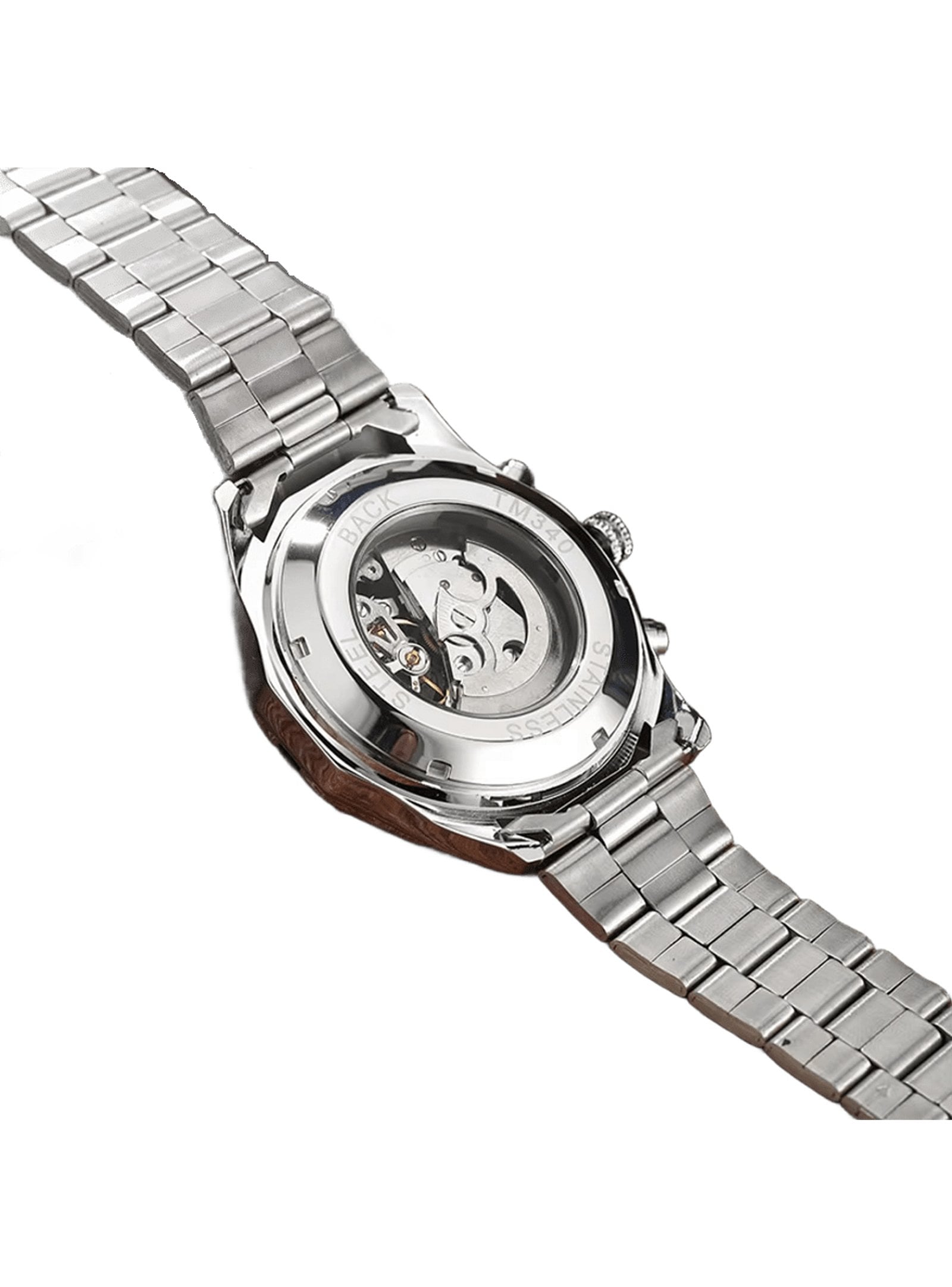 RELOJ AUTOMATICO TM340-SB SKELETON, CORREA METALICA Y DISEÑO PREMIUM - 3