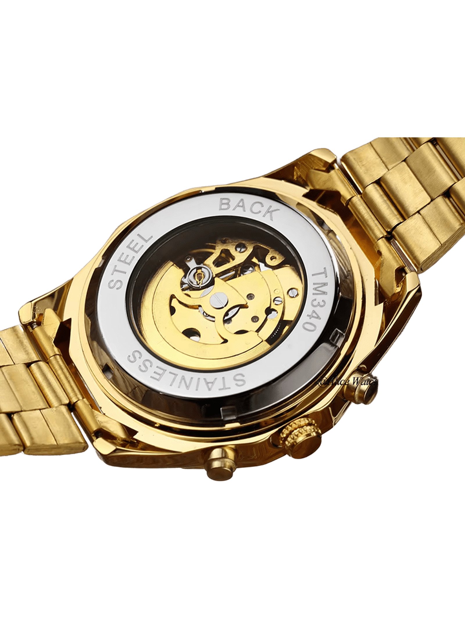 RELOJ AUTOMATICO TM340-GB SKELETON, CORREA METALICA Y DISEÑO PREMIUM - 2