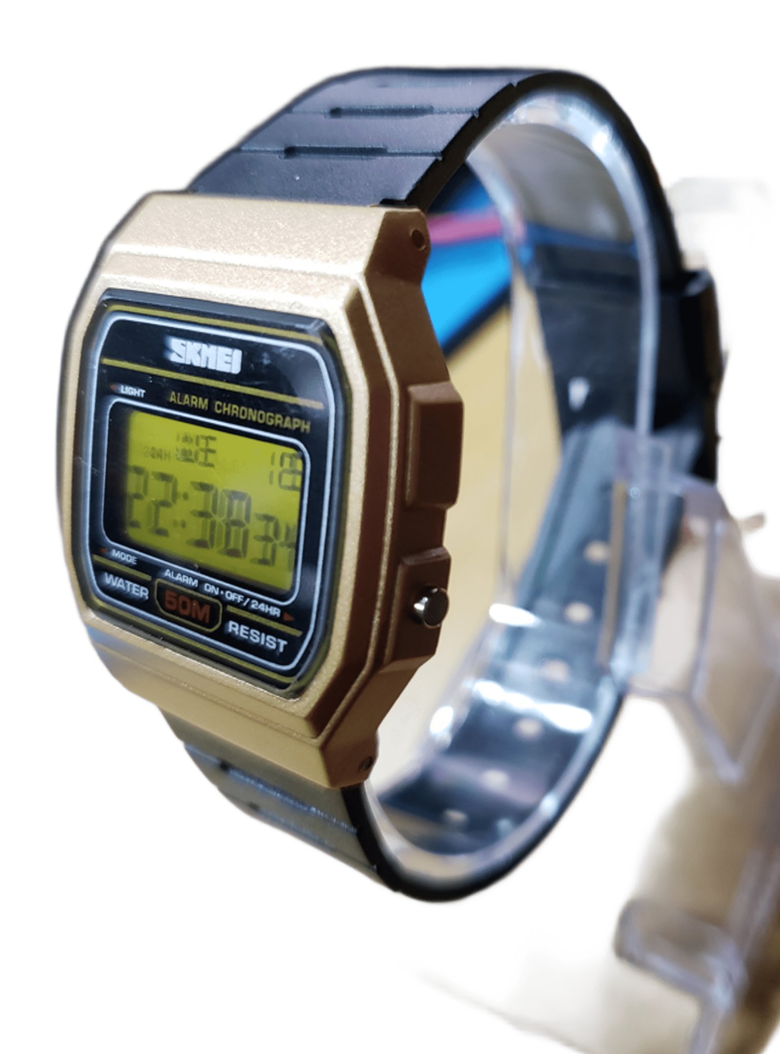 SKMEI 1412 DORADO – RELOJ DIGITAL PARA MUJER, RETRO, RESISTENTE AL AGUA Y FUNCIONAL - 3