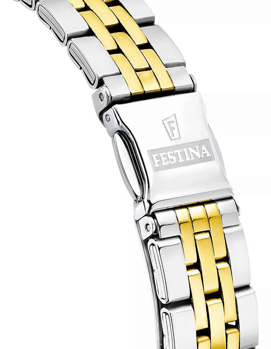 RELOJ VERDE MADEMOISELLE FESTINA MUJER CORREA BITONO FONDO PLATEADO - 3