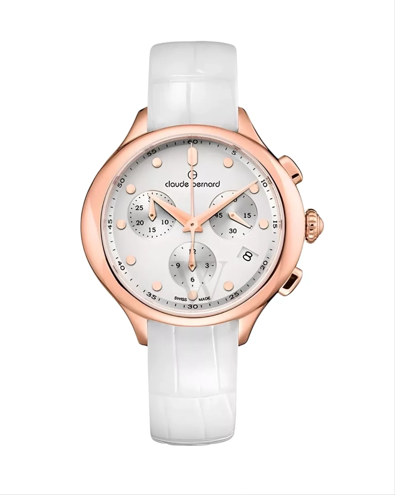 RELOJ CLAUDE BERNARD WHITE CHRONOGRAPH MUJER 10232.37RAIR - 1