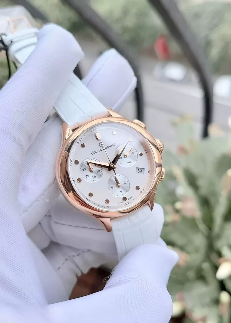 RELOJ CLAUDE BERNARD WHITE CHRONOGRAPH MUJER 10232.37RAIR - 2