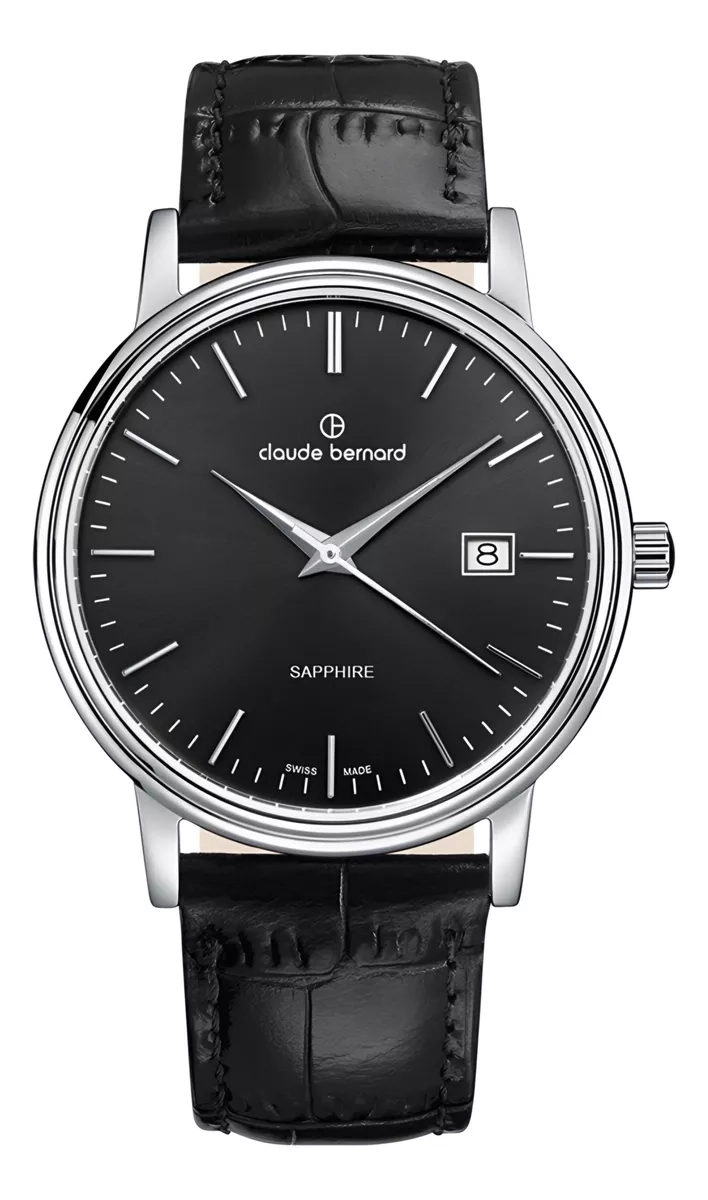 RELOJ CLAUDE BERNARD CLASSIC CUERO NEGRO HOMBRE 53009.3NIN - 1