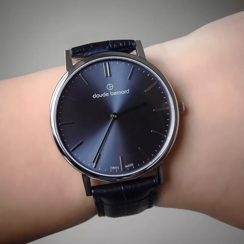 RELOJ CLAUDE BERNARD CLASSIC AZUL CUERO HOMBRE 20219.3BUIN - 2