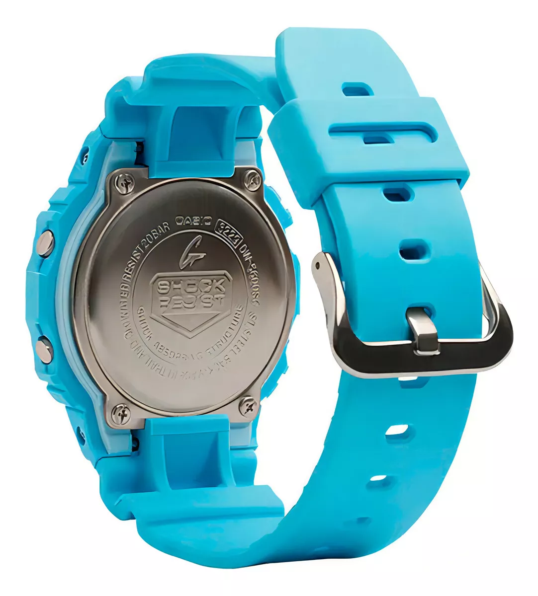 RELOJ CASIO G-SHOCK DW-5600SC-2DR PARA MUJER, COLOR DE CORREA: AZUL CLARO, COLOR DE BISEL, AZUL CLAR - 3