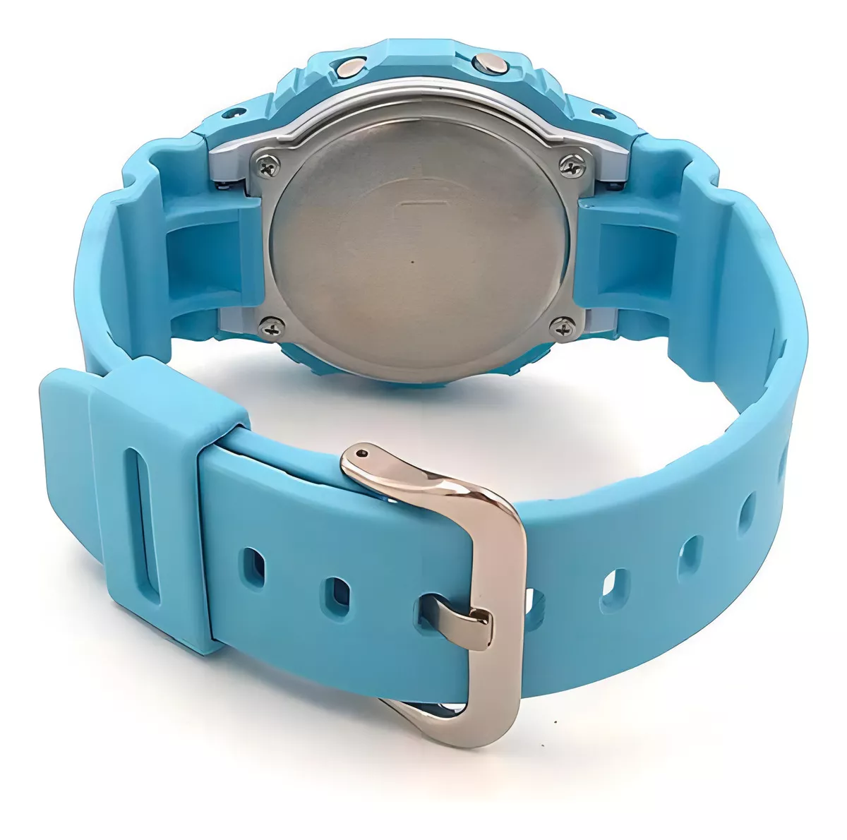 RELOJ CASIO G-SHOCK DW-5600SC-2DR PARA MUJER, COLOR DE CORREA: AZUL CLARO, COLOR DE BISEL, AZUL CLAR - 4