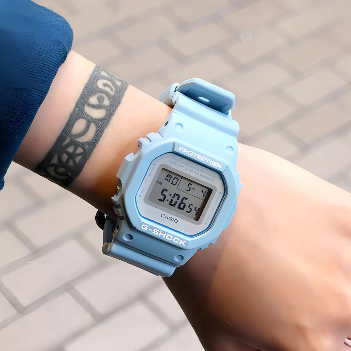 RELOJ CASIO G-SHOCK DW-5600SC-2DR PARA MUJER, COLOR DE CORREA: AZUL CLARO, COLOR DE BISEL, AZUL CLAR - 5